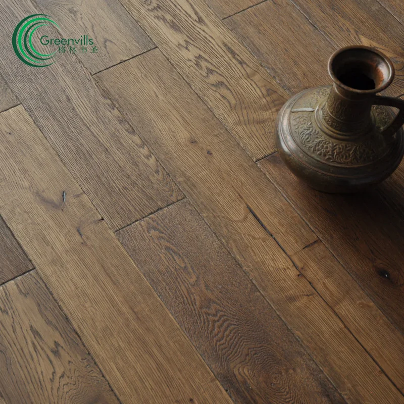 
Guangzhou factory price French oak engineered wood floor Wax oiled wire brushed parquet wood floor 