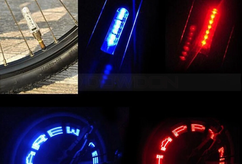 Fireflys Matched Color LED Flash Motorcycle Bicycle Wheel lights Valve Cap Lamps