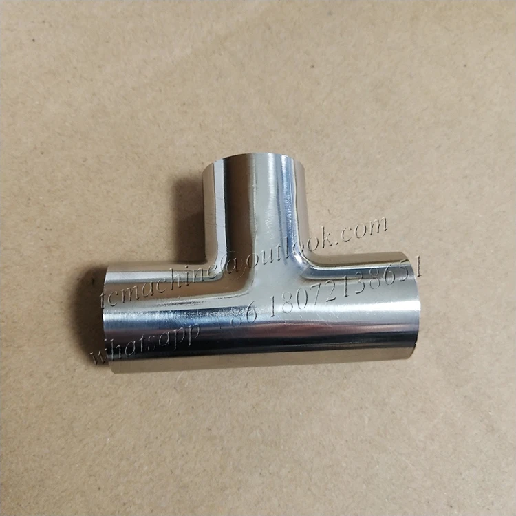 polished 4' CF8 Stainless steel ss304 tube parts  food grade soldering tee joint