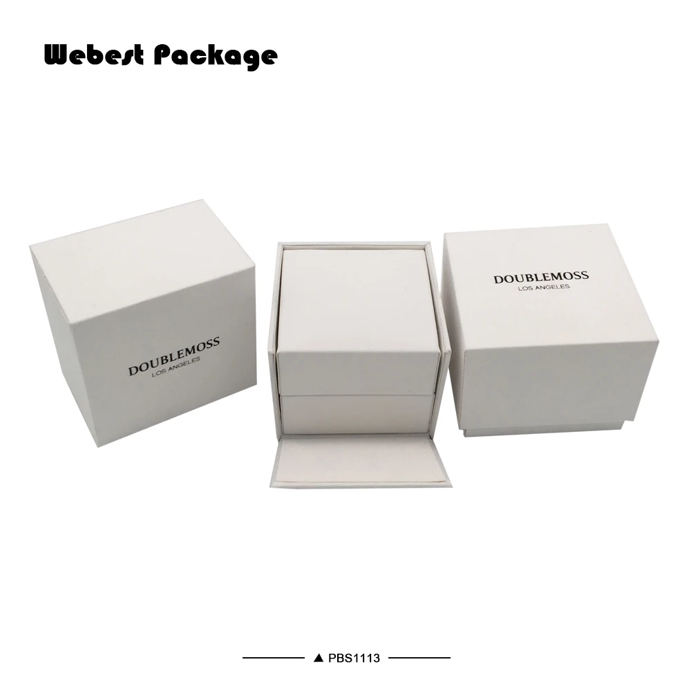 
Webest Package custom made jewelry boxes silk cloth luxury packaging white linen ring box 