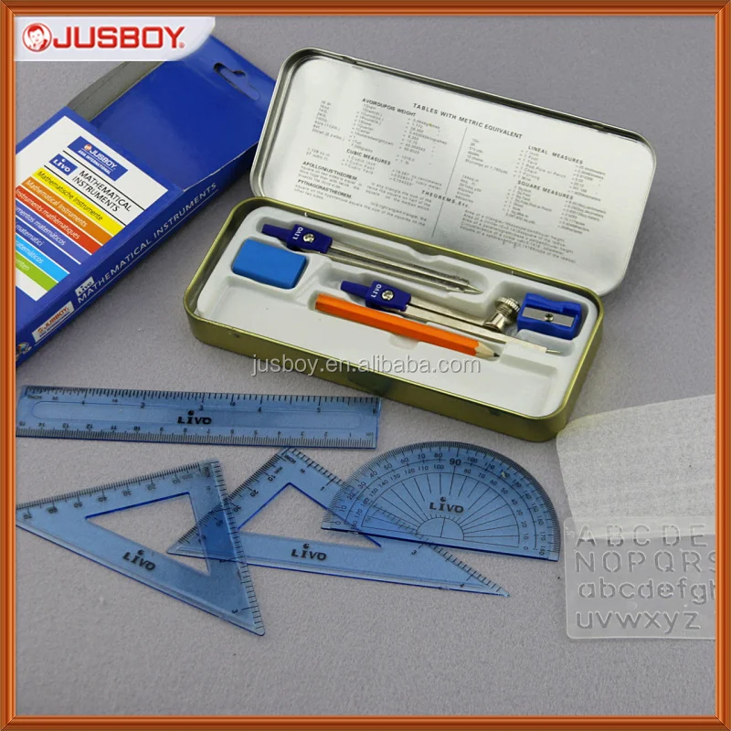TOP 1 SUPER QUALITY SCHOOL GEOMETRY BOX TOOLS FOR MATH SET