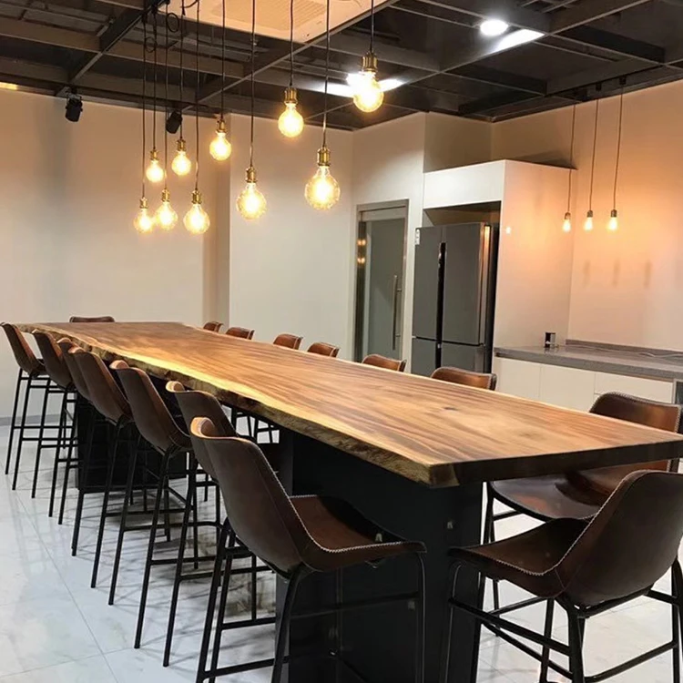 vintage style beautiful live edge walnut slab dinning room furniture solid wood dining table