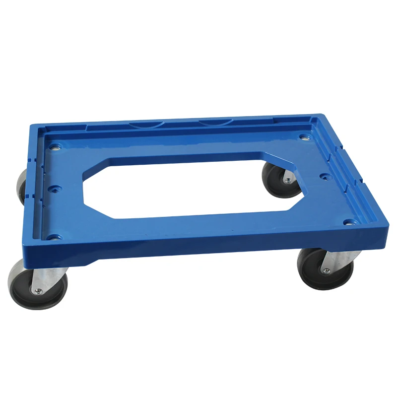 
4 wheeled heavy duty loading plastic moving container dolly 