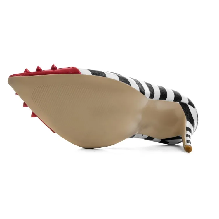 Plus Size Women Pointed Toe Chaussure Femme  Rivet Fetish High Heels  Ladies Office Shoes