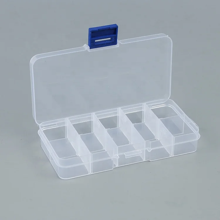 
Hot sale in Europe and America 10 grid plastic compartment storage box bead storage box plastic 