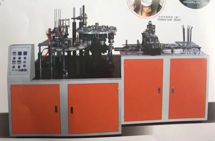 Оборудование для производства двухслойных бумажных стаканов и чашек с гладкой и рифленой боковиной