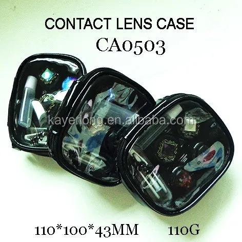 Звездная и украшенная драгоценностями сумка из полиуретана для контактных линз с 2 держателями для линз CA0503