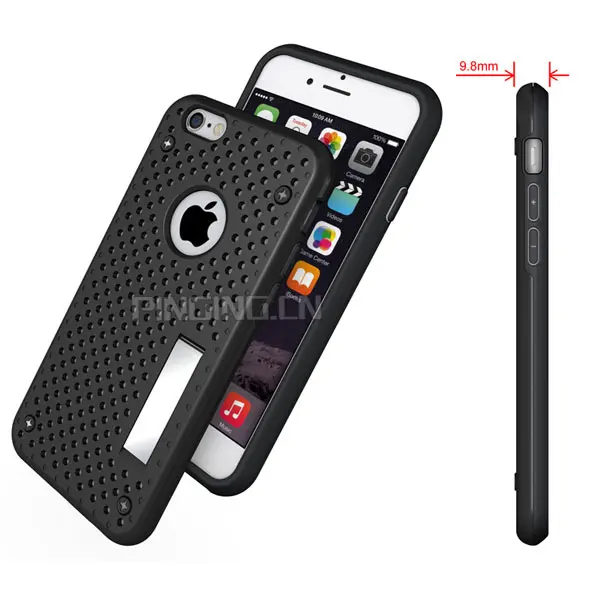 Лучшие продажи PC + TPU двойной слой тонкий броня подставка гибридный чехол для iPhone 6 4.7 дюймов