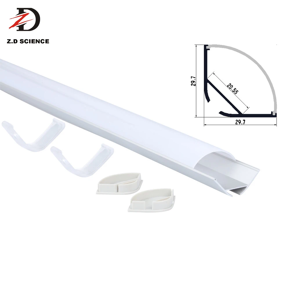 Угловой светодиодный профиль, размер 30 мм, угловой алюминиевый канал, светодиодный алюминиевый профиль 90 градусов для светодиодных лент