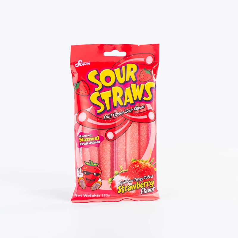 Sour Straw Center Filled Starch candy