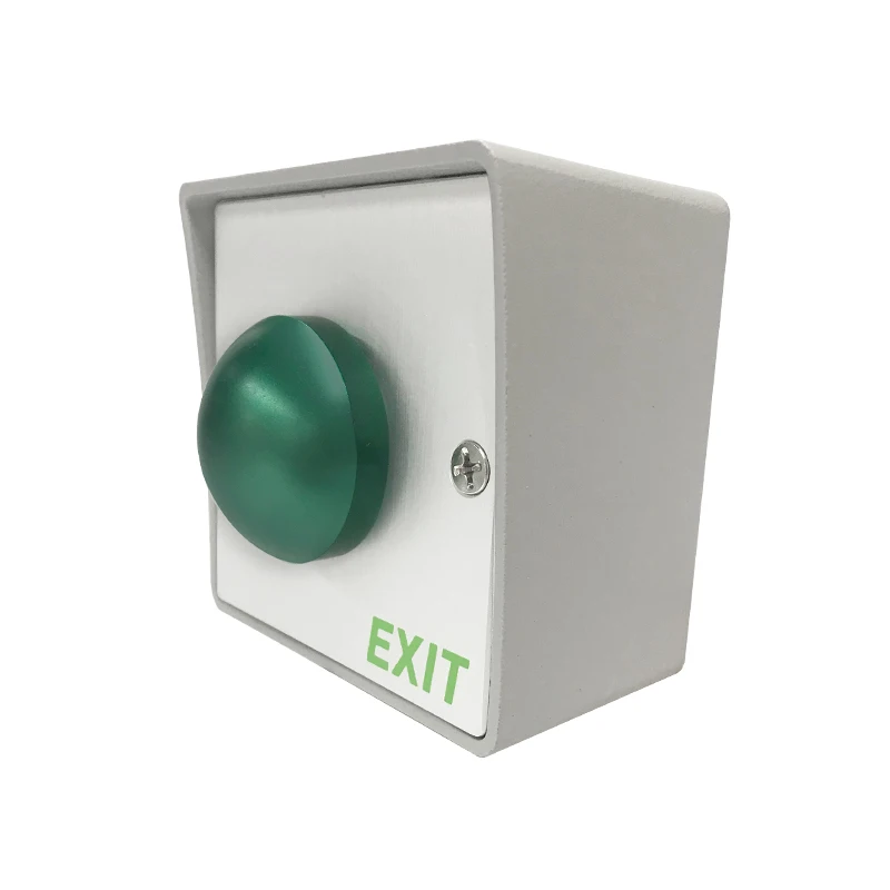 Big Square Zinc Alloy Metal Green Red Mushroom Request to Exit Switch access control door exit push button with back box