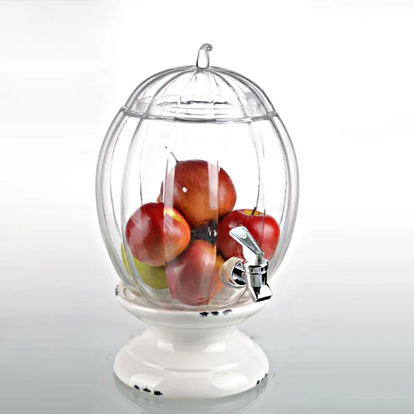 
5L Clear Glass Pumpkin Drink Beverage Dispenser with Tap 