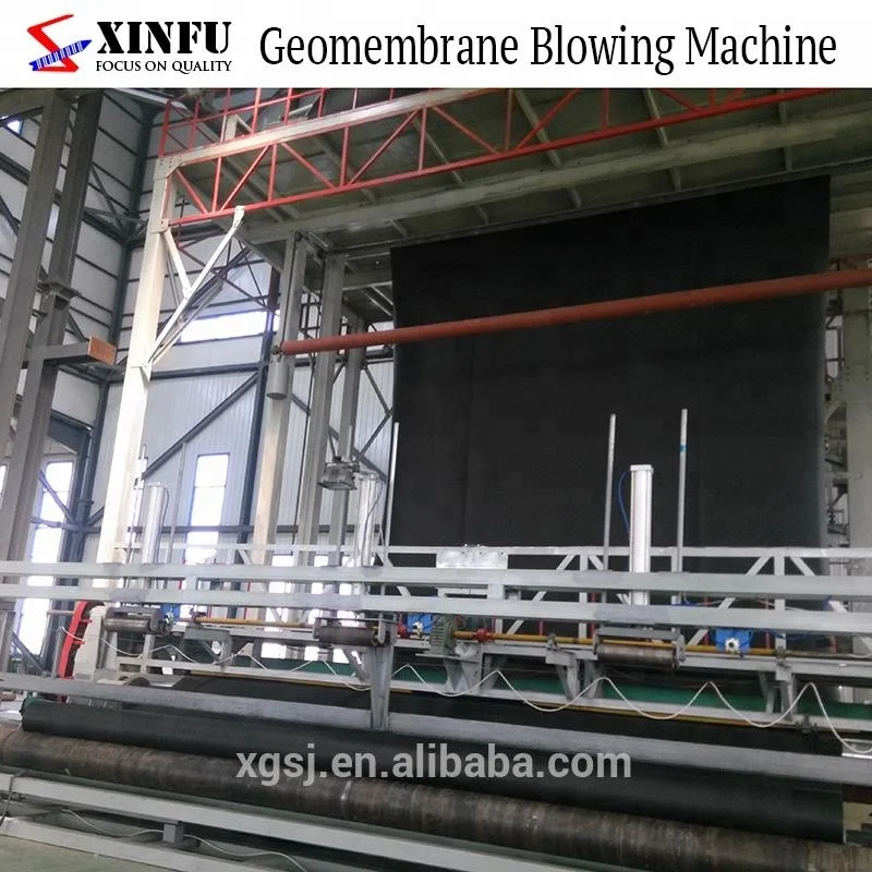 
3 Layer plastic Geomembrane Polyethylene Extruder Film Blown Machine Laiwu 7 meter 