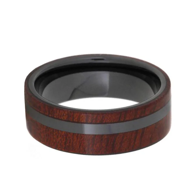 ring black Mens Wood Clever Design jewelry 8/10mm wholesale costume ring