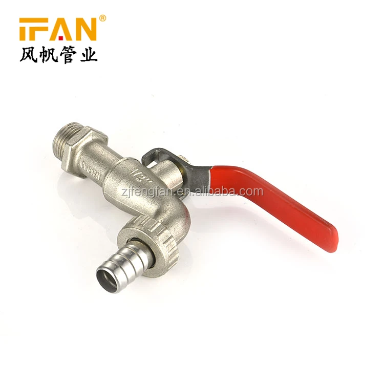 Ifan Factory New Italy Design 1/2'  Brass Water Outside Garden Tap Iron Red Handle Brass Bibcock