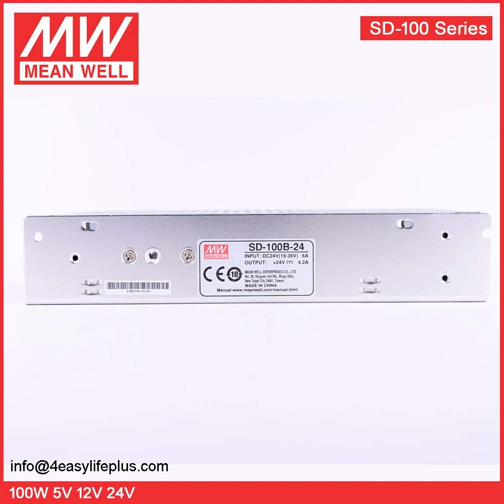 Meanwell 100W 24V DC DC Step Up Converter SD-100B-24