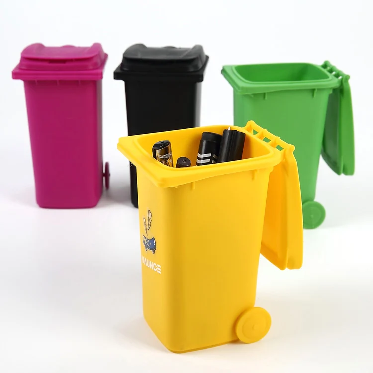 Promotional Gift Plastic Mini Recycling Cans, Custom Pencil Holder/