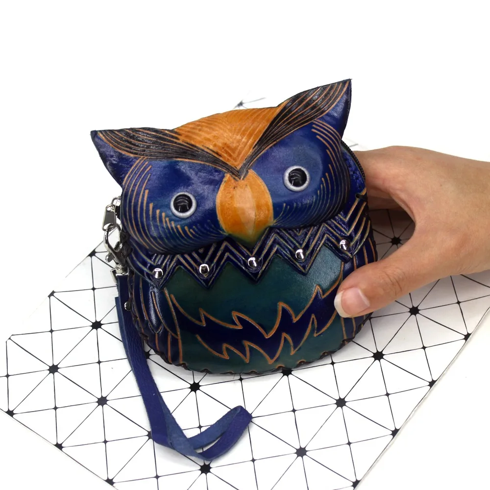 OWL  shape Special design beautiful leather coin wallet pocket coin purse