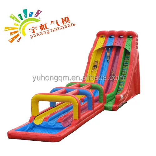 Fashion Design Inflatable Four Water Slide Large Inflatable Water Slide With Pool In China