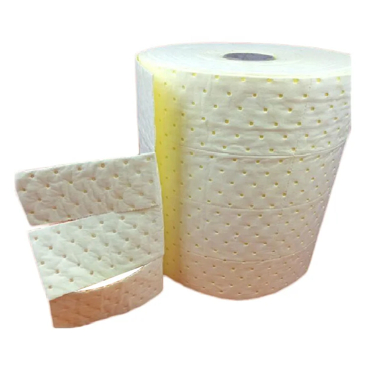 iso9001:2008  hydrocarbon chemical sorbent absorb chemical spill roll perforated only