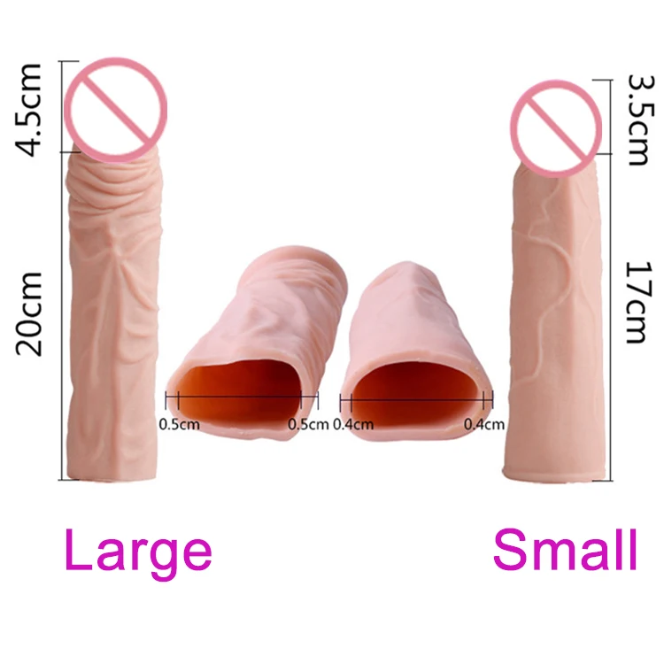 
Man Realistic Reusable Dildo Extension Silicone Cock Sleeve Men Condoms Penis Sleeve Dildo Extender 
