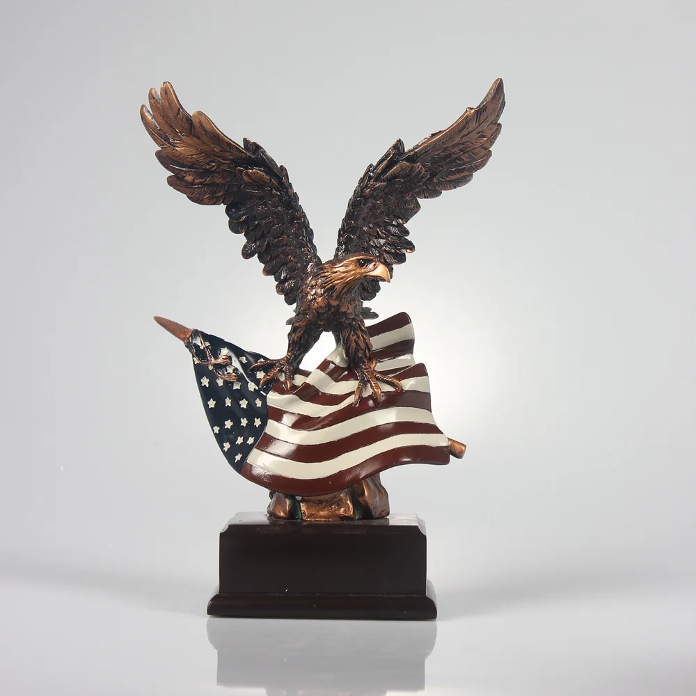 Custom design eagle statue flag base american eagle for home decore crafts