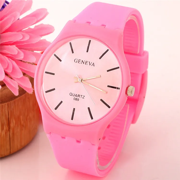 
Factory waterproof colorful wrist silicone jelly watch with customs logo 