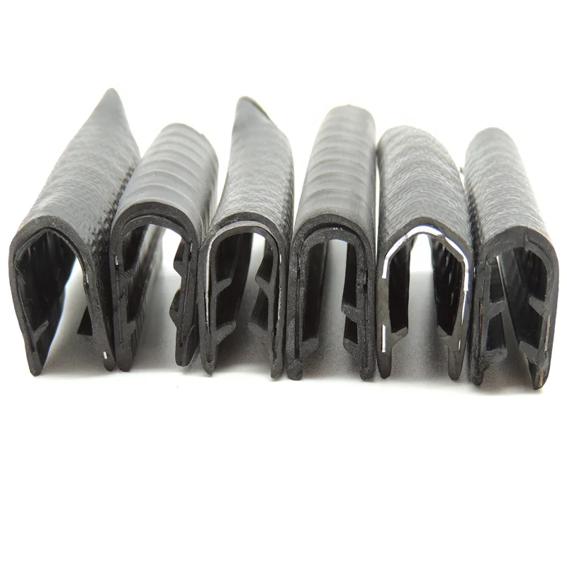 u shape edge trim profile with metal clip for panel