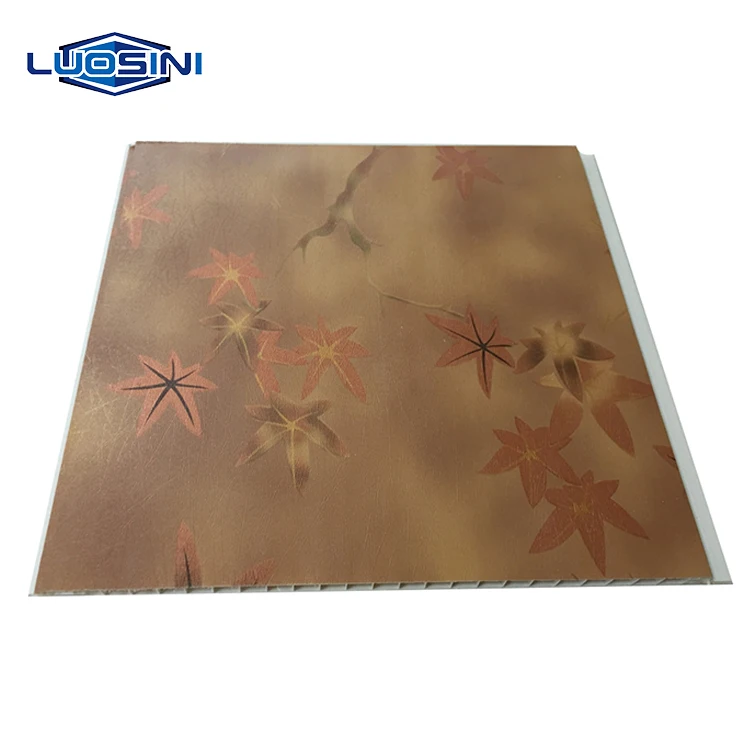 
pink flower color design hot stamp pvc ceiling panel 