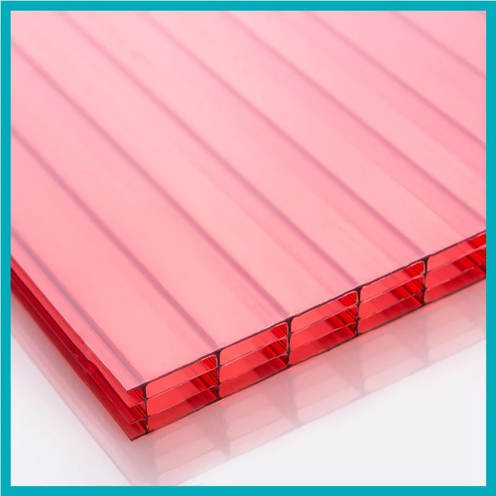 УФ Совместное exstrusion Красный Толщина 8 мм-20 мм Кровельных Листов Поликарбоната