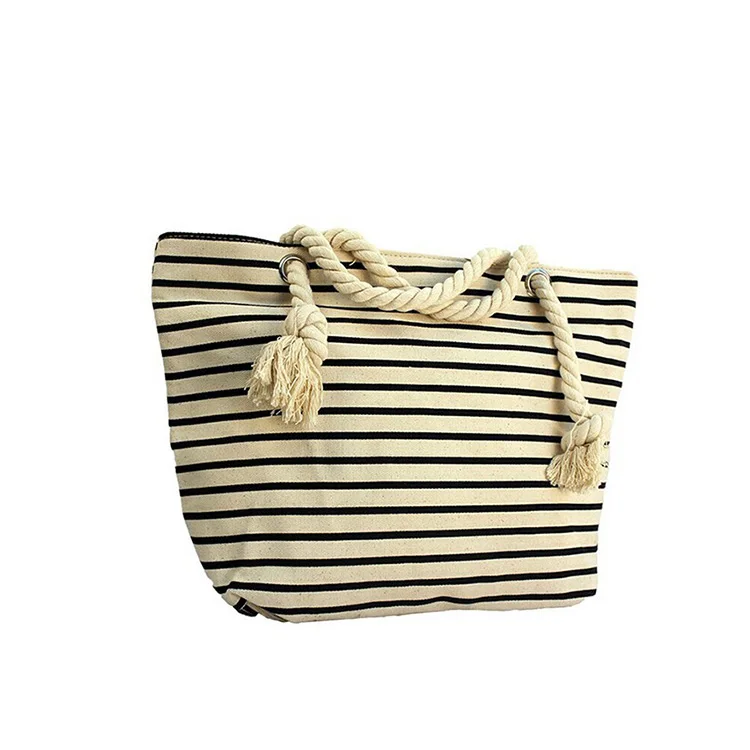 Logo Design Promotional Price wholesale canvas beach canvas rope handle tote bags