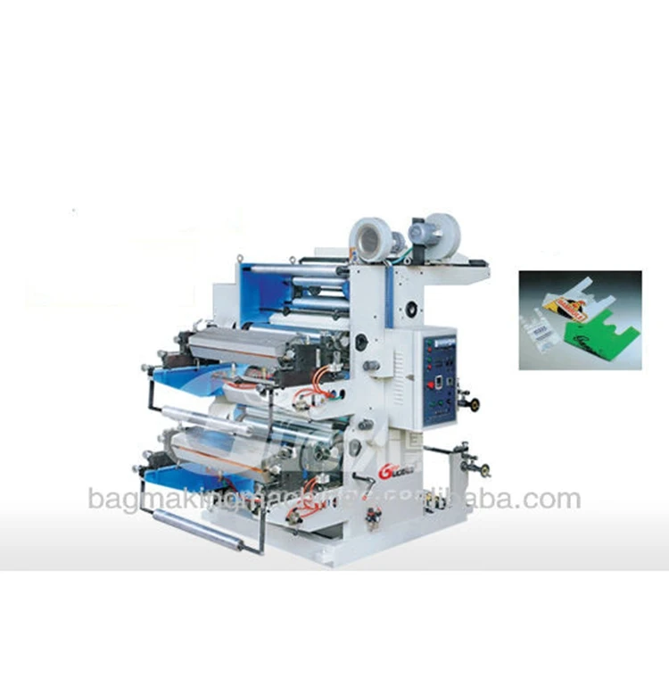 Cellophane bag high speed two colours flexographic printing machine
