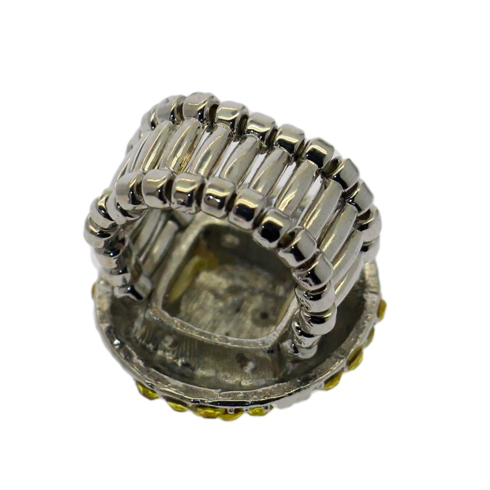 Hot fashion outdoor sports softball baseball alloy yellow diamond ring charm sports series jewelry