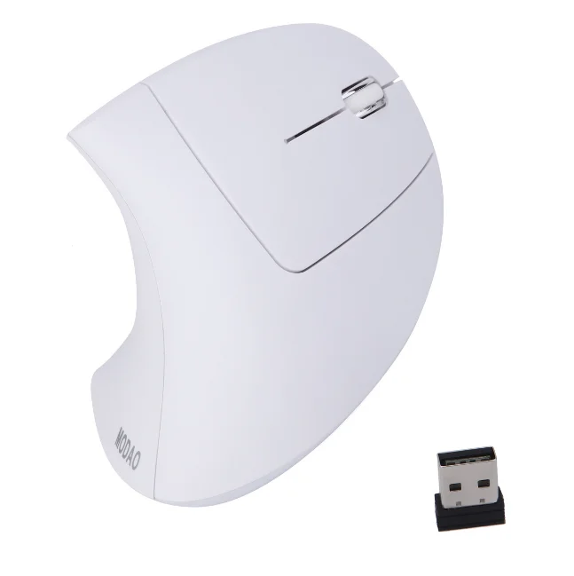 
2.4G Wireless vertical ergonomic mouse Built-in-Battery rechargeable mice with USB Receiver 
