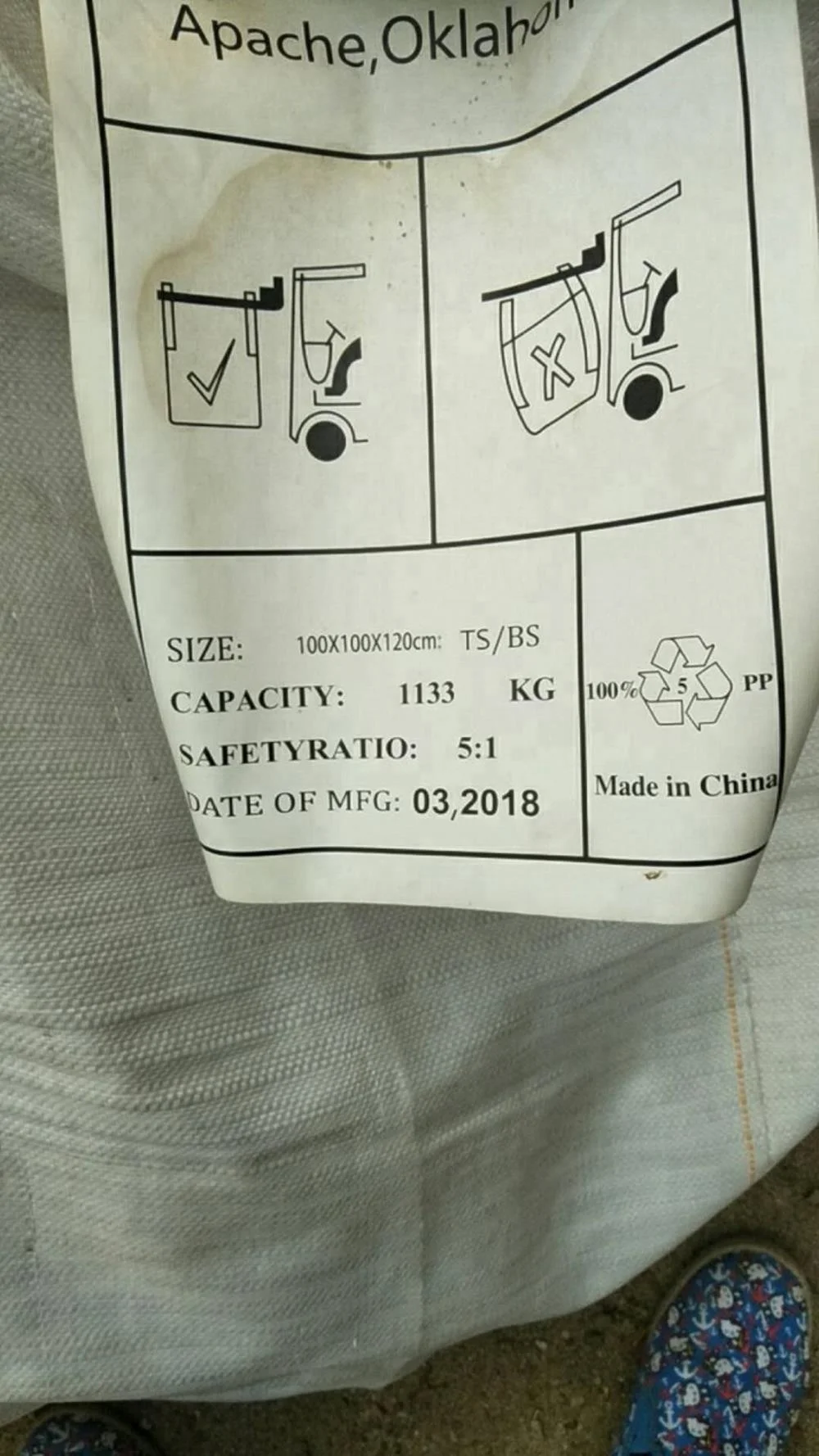 
FIBC breathable fabric mesh bag tonnage bags PP 