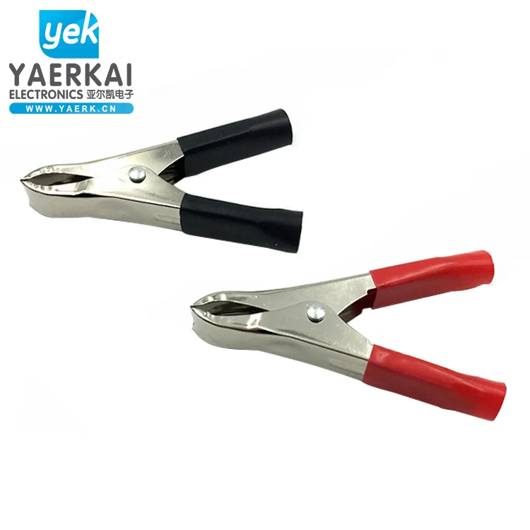 YAERK car battery clamp full insulated alligator clip 75mm 30A