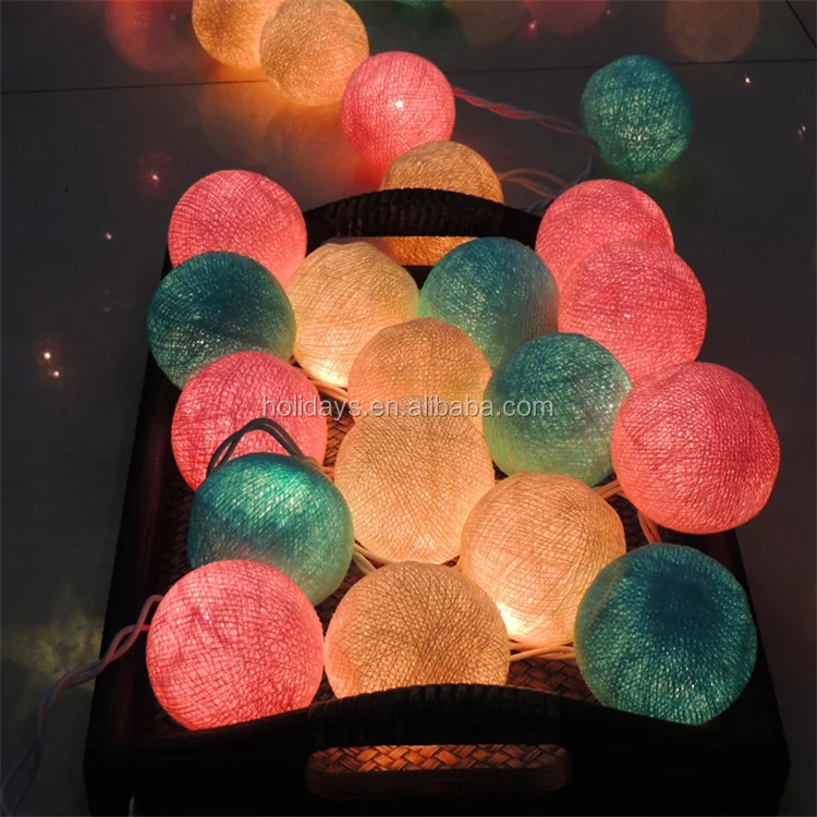 Многоцветный Рождество Батареи Ватный Шарик Свет Строка