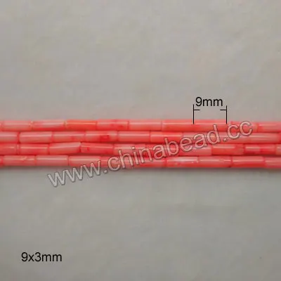Jewelry making gemstone bead genuine pink tube coral beads