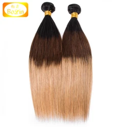 Qingdao Bolinhair hot sale 8A grade ombre hair weaves 1b/4#/27# color straight hair weft