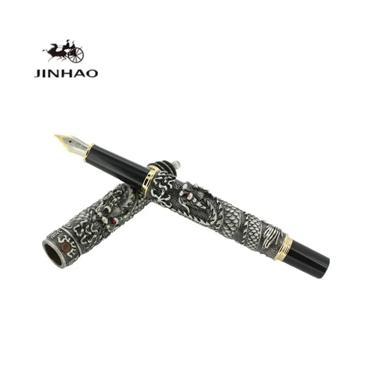 Jinhao brand 9991 Import creative gift items the most popular dragon metal roller pen fountain pen set from China