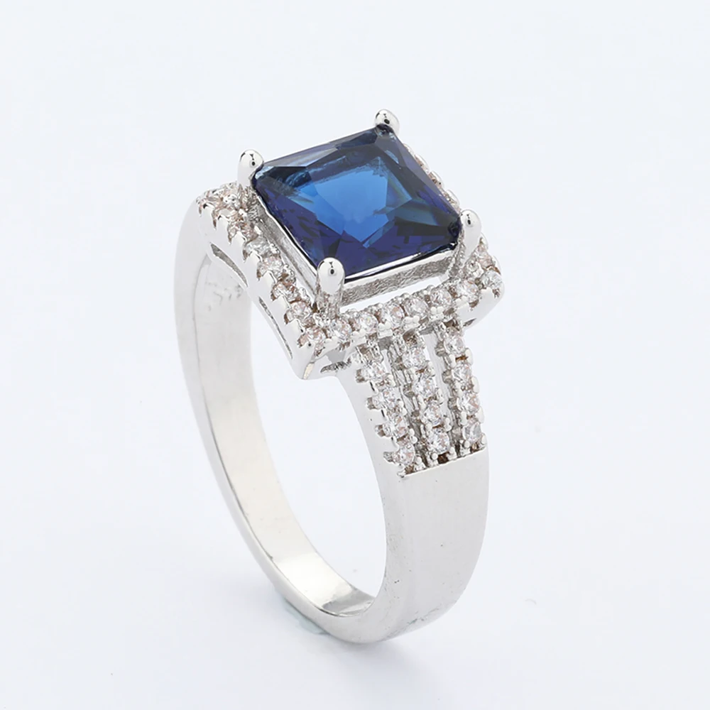 Blue sapphire jewelry silver mens one stone ring designs