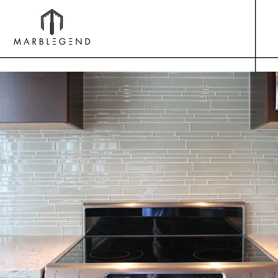 
Wall panel decoration kitchen backsplash pure white vidrepur glitter glass mosaic tile 