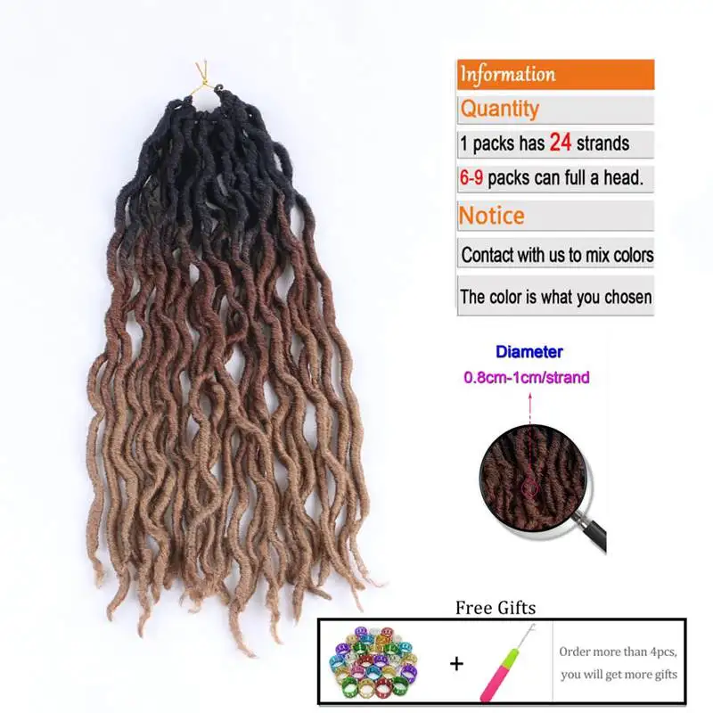 10 pieces. =1 Package DHL Shipping Ombre Faux Curly 20inch 24 Roots Soft Crochet Gypsy Braids Hair Extensions