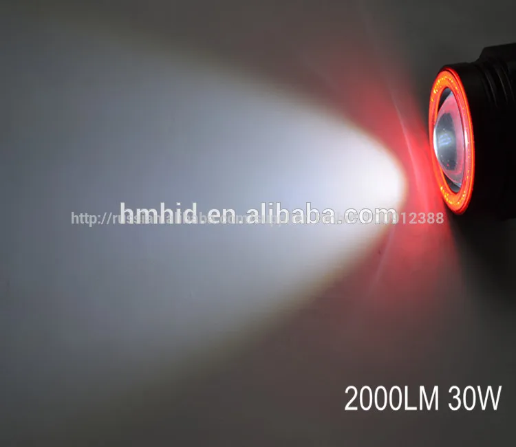 waterproof ip67 12v/24v 30w 2000lm cob angel eye led fog lights, high power led drl