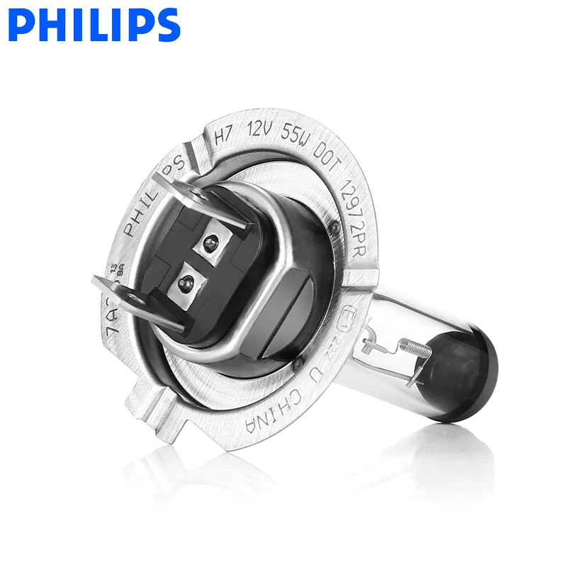 
Philips H7 12V 55W PX26d Premium Vision Standard Car Headlight Original Bulbs Halogen Lamps ECE Approve 12972PR C1, 1X 