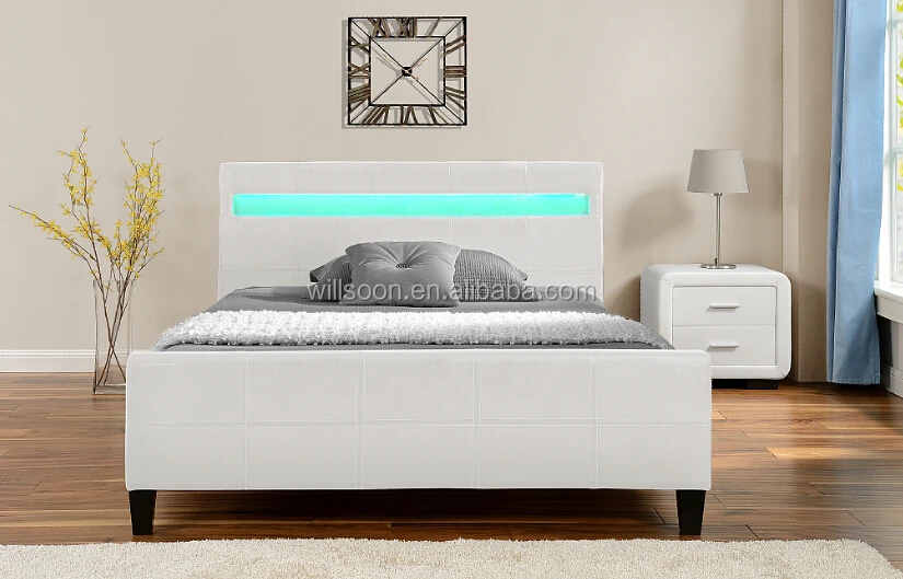 Willsoon furniture Cheap Bed For Sale Bedroom Furniture PU Leather LED Bed 1825-1