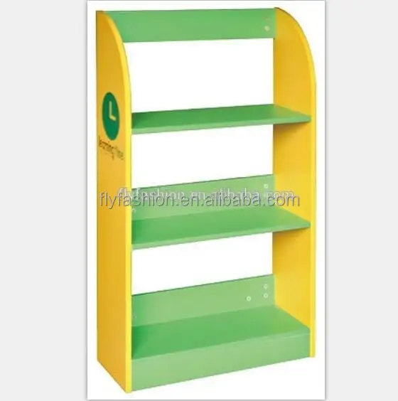
Colorful wooden kids furniture used daycare fashion kids bookshelf 