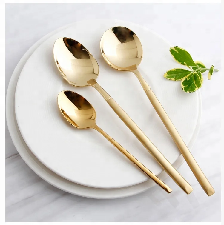 
Discount Inexpensive Flatware Set Stainless steel 18/10 Table matte gold cutlery set 