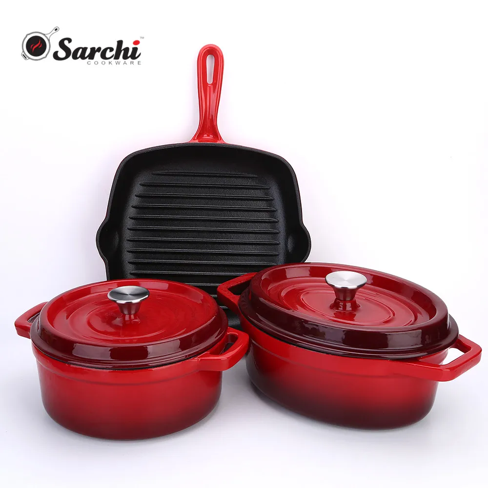
enamel cast iron hotsale cookware casserole set 