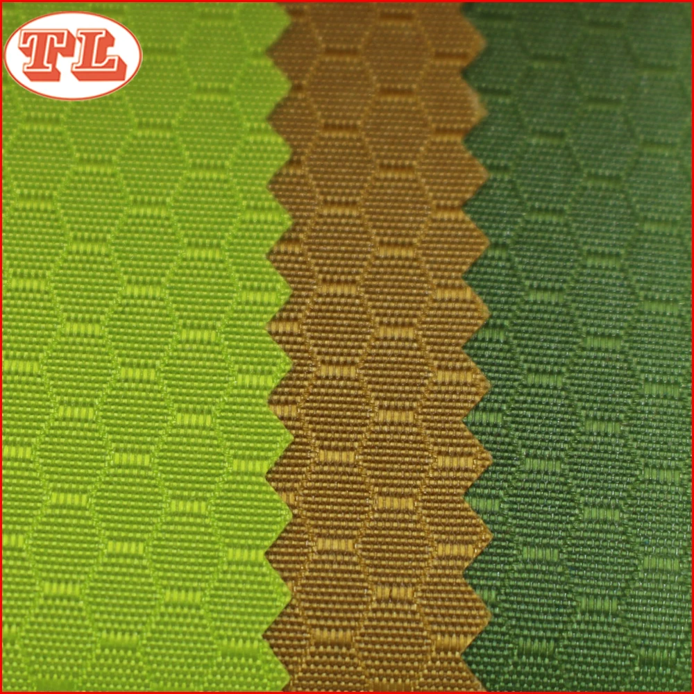dwr 210D Hexagonal football pattern nylon ripstop fabric with PU coated